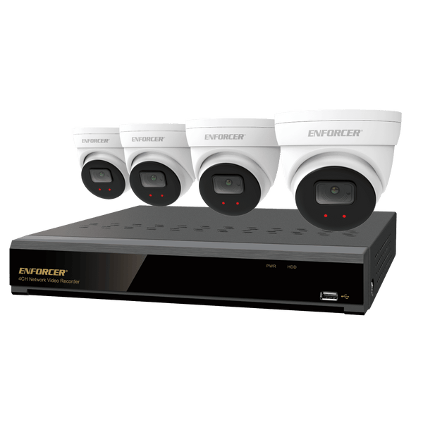 Seco-Larm DRN-K104-04 NVR and Camera Kit — 4K 4-Channel NVR + 4 IP 5MP Cameras + 2TB HDD