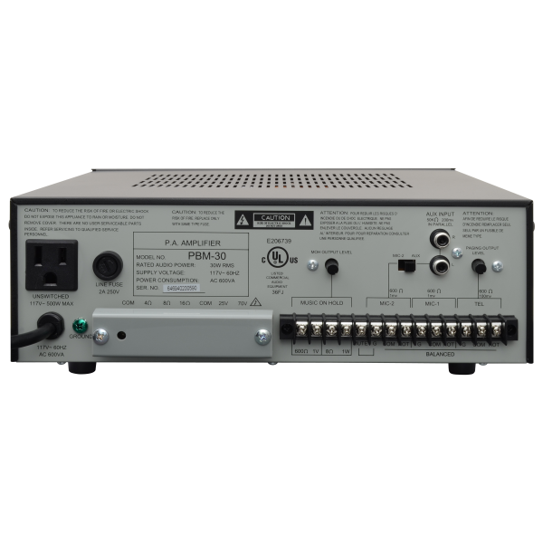 Speco PBM30 30W Contractor Series PA Amplifier UL Listed