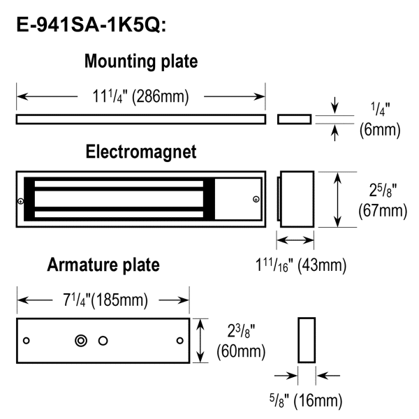 Seco-Larm E-941SA-1K5Q 1,500-lb Electromagnetic Lock