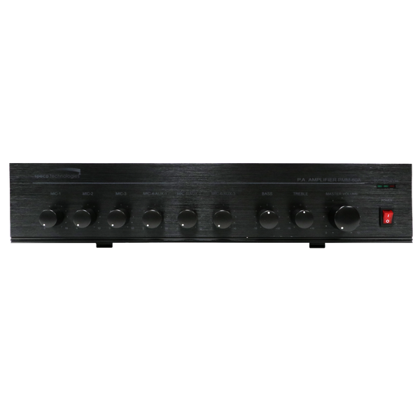 Speco PMM60A 60W PA Mixer Power Amplifier with 6 Inputs