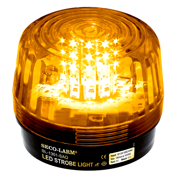 Seco-Larm SL-1301-SAQ/A LED Strobe Light, 54 LEDs, 100dB Siren, 9~24 VAC/VDC, Amber