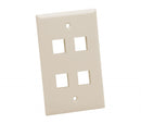 Platinum Tools 604WH-25 Standard Wall Plate, 4 Port, White