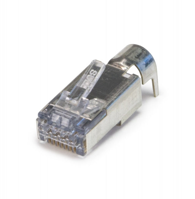 Platinum Tools 202052J ezEX™48 Shielded CAT6A Connector, External Ground, 50/Jar.