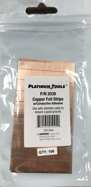 Platinum Tools 2039 Copper Foil Strips, 100/Bag