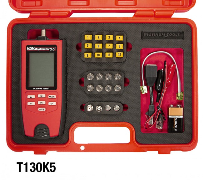 Platinum Tools T130K4 VDV MapMaster 3.0 Network & Coax Cable Mapping Field Kit w/ Durable Case