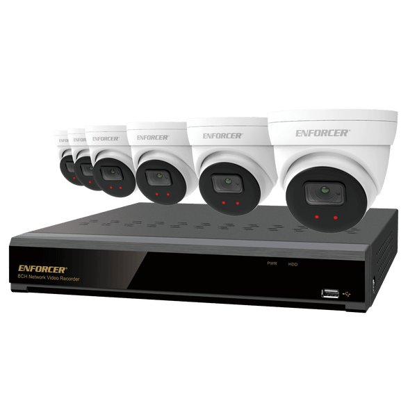 Seco-Larm DRN-K108-06 NVR and Camera Kit — 4K 8-Channel NVR + 6 IP 5MP Cameras + 2TB HDD