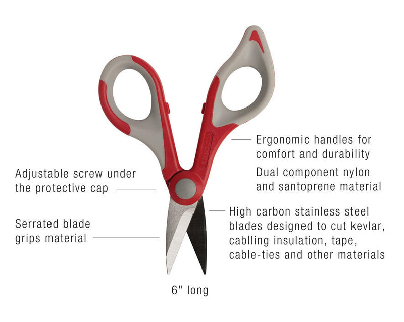 Jonard Tools JIC-186 Wire & Kevlar® Cutting Shears