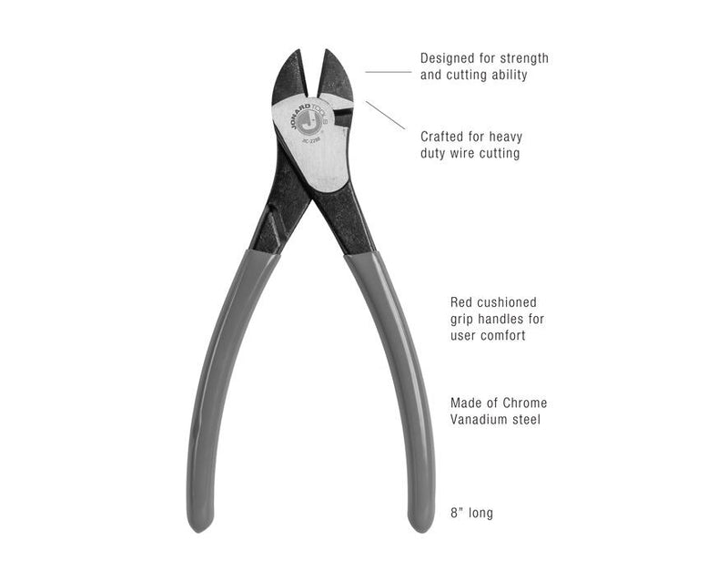 Jonard Tools JIC-2288 High Leverage Diagonal Cutting Pliers, 8"