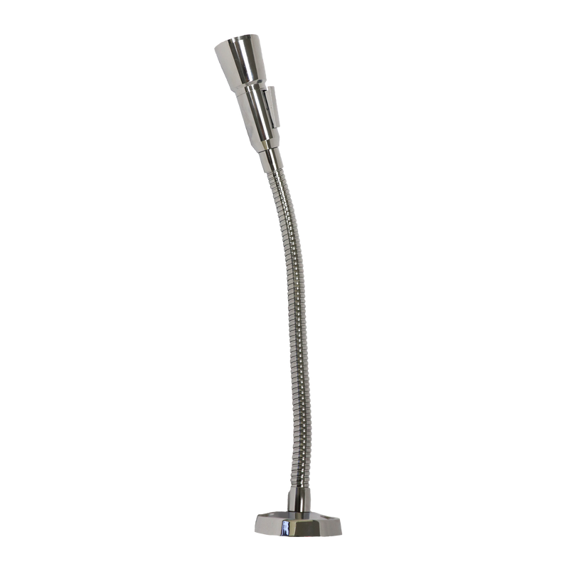 Speco MGS1C Dynamic gooseneck microphone with push-to-talk switch – Chrome
