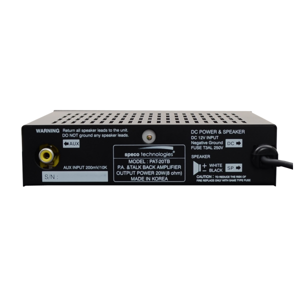 Speco PAT20TB 20W Mobile PA Amplifier w/ Talkback Feature