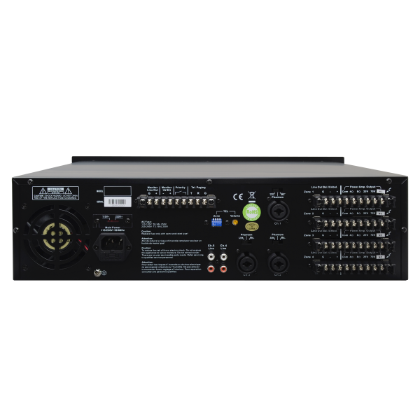Speco PL200M 160 Watt 5×4 Multisource/Multizone PA Amplifier