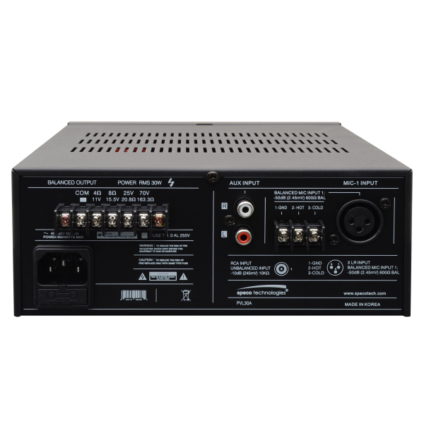 Speco PVL30A 30W RMS PA Amplifier
