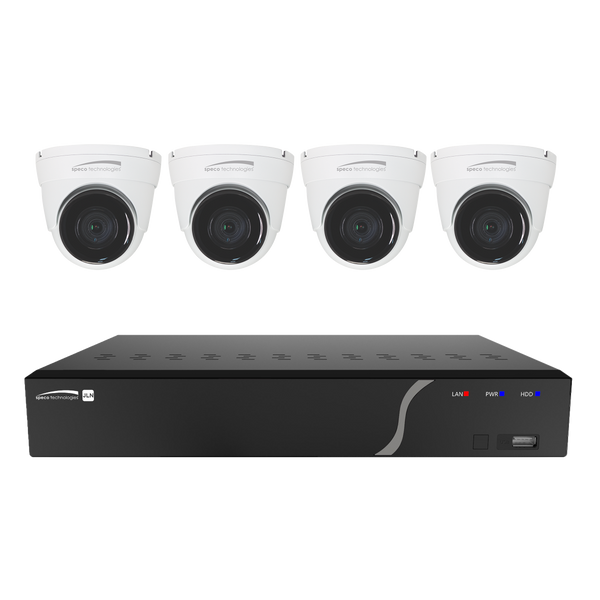 Speco ZIPK4N1 4 Channel Surveillance Kit with Four 5MP IP Cameras, 1TB