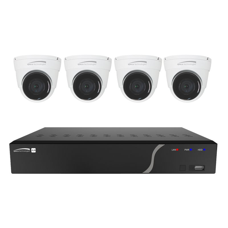 Speco ZIPK4N1 4 Channel Surveillance Kit with Four 5MP IP Cameras, 1TB