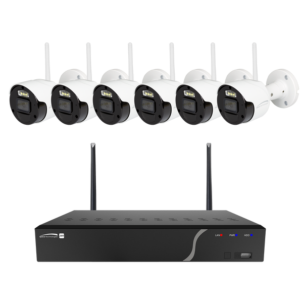 Speco ZIPK8WN2 8 Channel Wireless NVR Kit with Six 2MP Wireless IP Cameras, 2TB