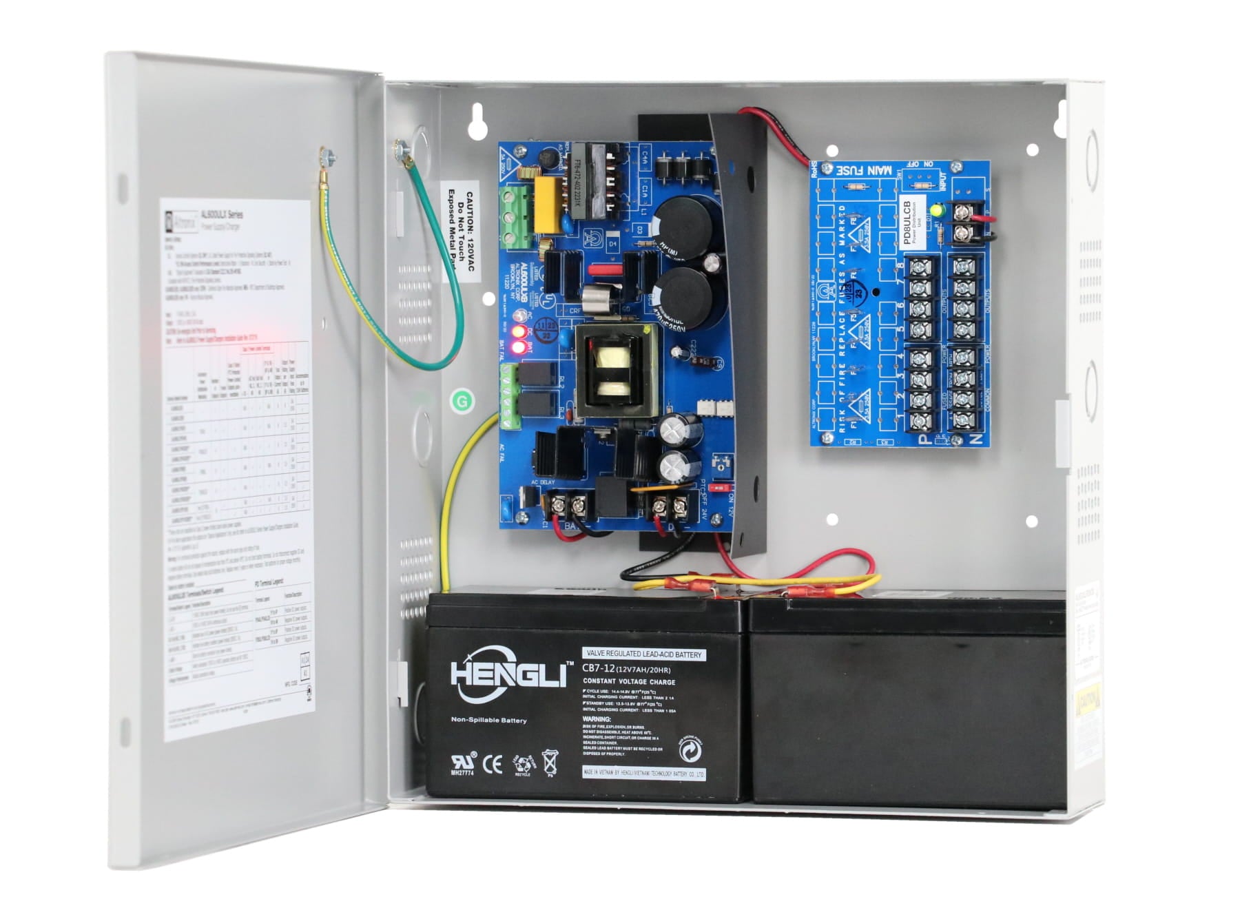 Al600ulpd8 Altronix AL600ULPD8CB Power Supply Charger, 8 PTC Class 2 Outputs, 12 ...