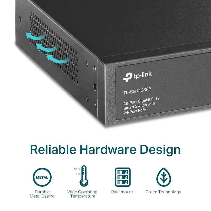 TP-Link TL-SG1428PE 28-Port Gigabit Easy Smart Switch with 24-Port PoE+