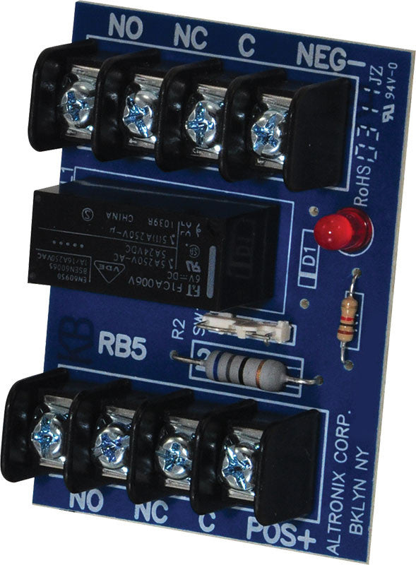 Altronix RB5 Relay Module, 6/12VDC, DPDT Contacts @ 5A - 220VAC/28VDC