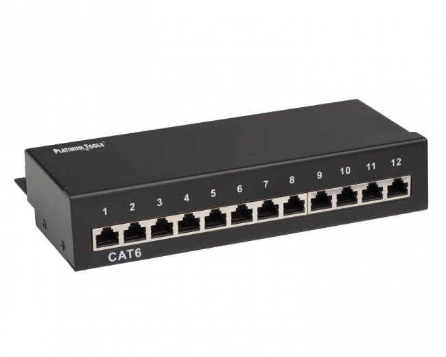 Platinum Tools 667-12C6S 12 Port Cat6 Shielded Patch Panel