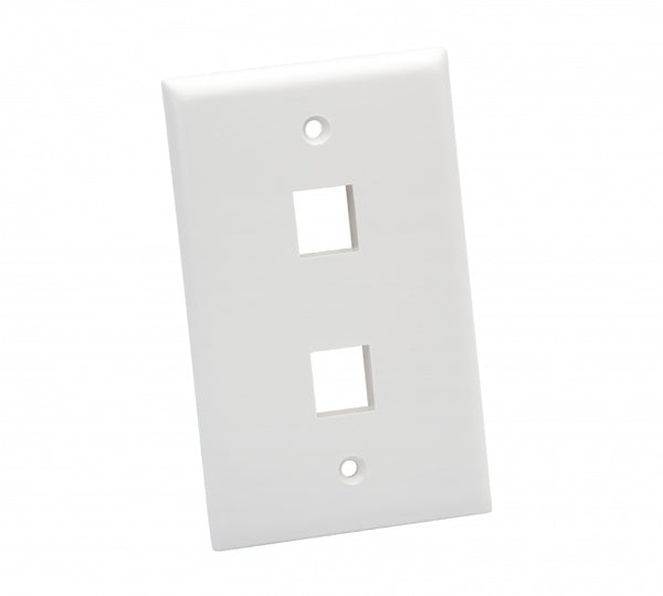 Platinum Tools 602WH-25 Standard Wall Plate, 2 Port, White