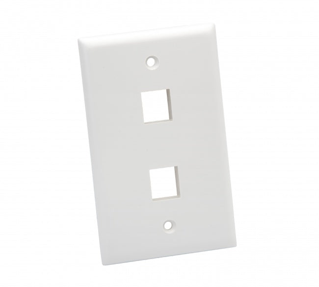 Platinum Tools 602WH-25 Standard Wall Plate, 2 Port, White