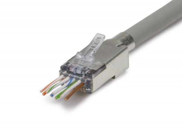 Platinum Tools 100025C ezEX™44 Shielded CAT6 Connector, External Ground, 25/Clamshell.