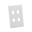 Platinum Tools 604WH-25 Standard Wall Plate, 4 Port, White