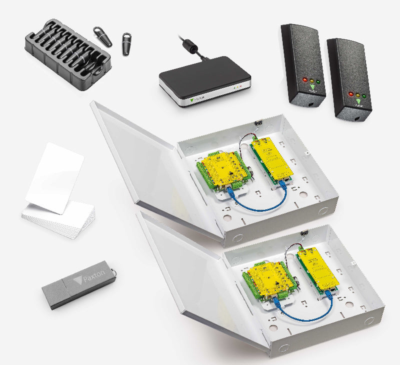 Paxton 682-920-US Net2 Plus starter kit for 2 doors, PoE+ PSU