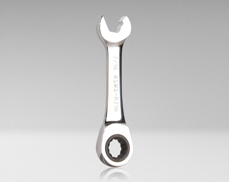 Ratcheting Stubby Speed Wrench, 7/16"