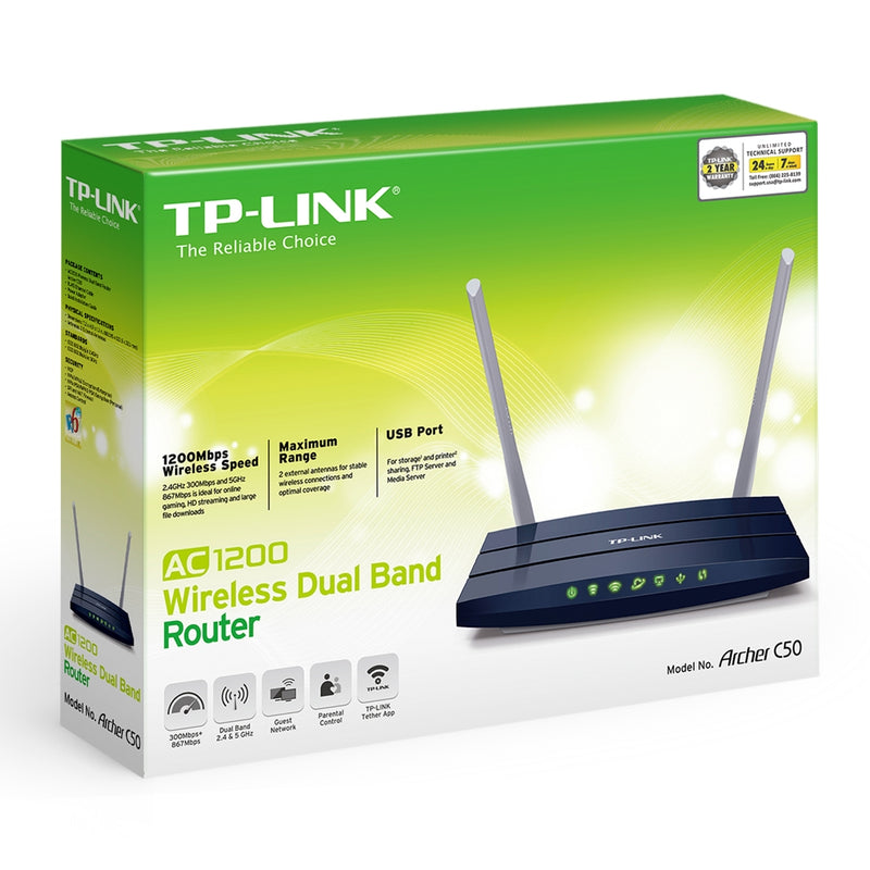 TP-Link Archer C50 AC1200 Wireless Dual Band Router