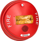 Potter CCHS-24AR Ceiling Selectable Horn/Strobe, Amber Lens, Red