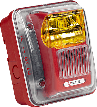 Potter CS-24WAR-WP Wall Amber Strobe, Weatherproof, Red