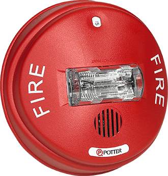 Potter CHS-24R Ceiling Selectable Horn/Strobe, Red - Certified