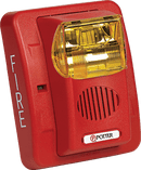Potter CHS-24AR Wall Selectable Horn/Strobe, Amber Lens, Red
