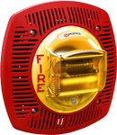 Potter CSPKSTR-24AR-AL Wall Spkr/Strobe, 15/75cd, Amber Lens, Alert, Red