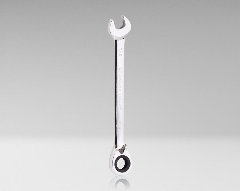 Ratcheting Reversible Combination Wrench, 7/16"