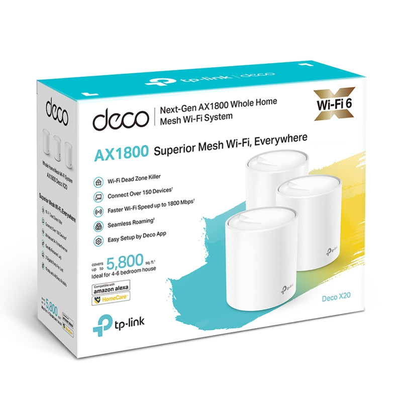 TP-Link Deco X20(3-pack) AX1800 Whole Home Mesh Wi-Fi System