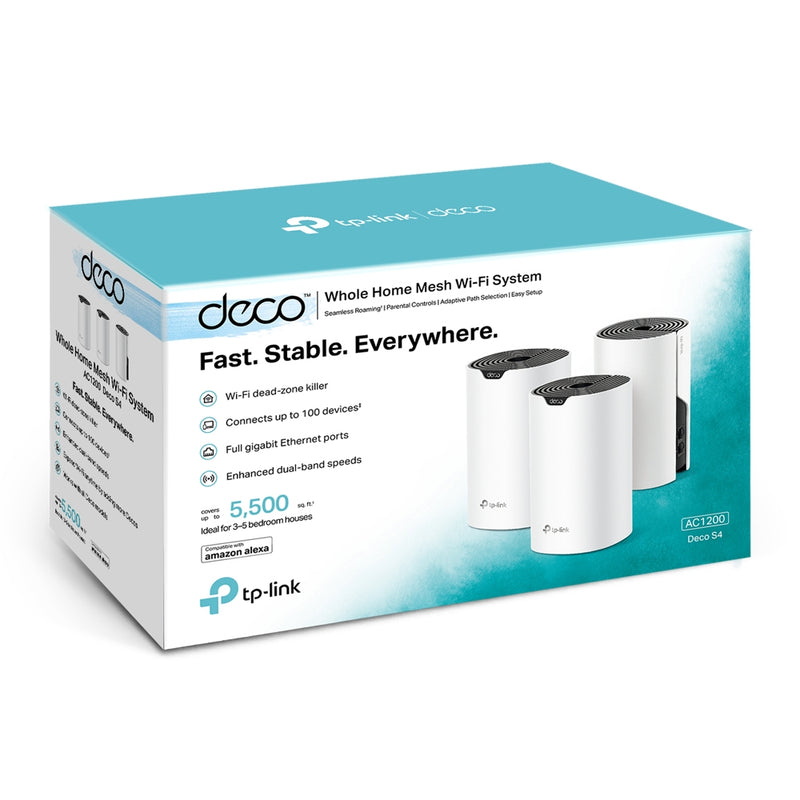 TP-Link Deco S4(3-pack) AC1200 Whole Home Mesh WiFi System