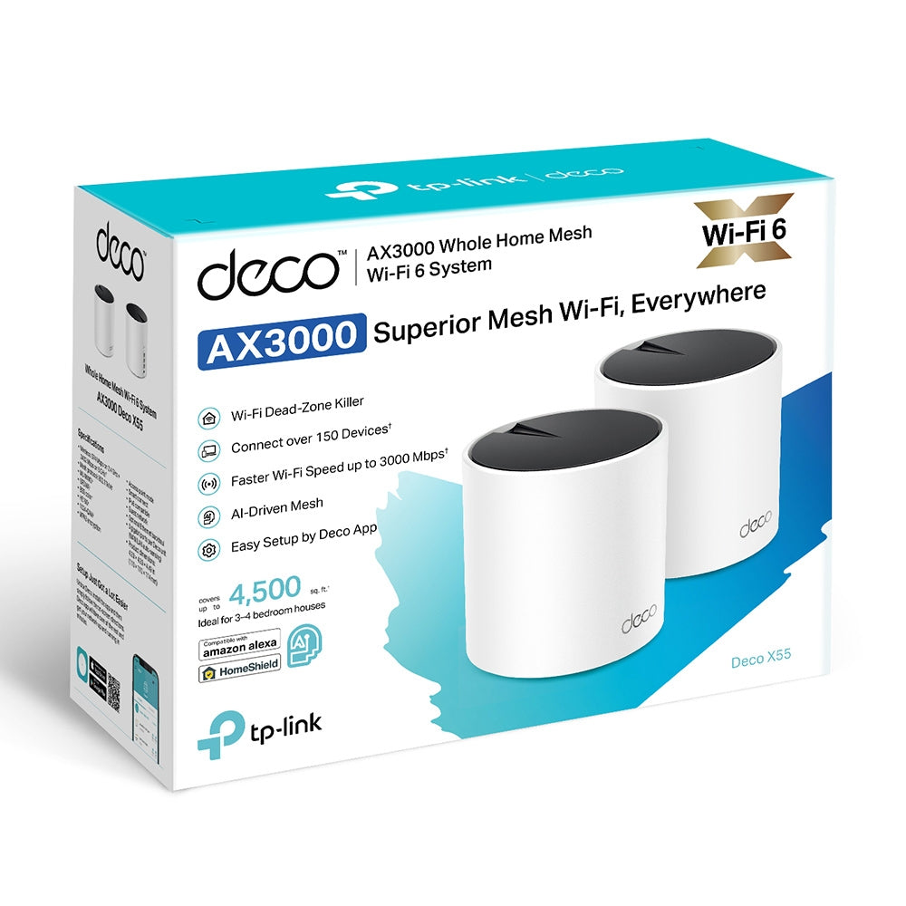 『2年保証』 TP-Link 6 WiFi Mesh Home Whole AX3000 X55(2-pack) Deco ルーター・ネットワーク機器