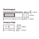 Seco-Larm E-941SA-600PQ 600-lb Electromagnetic Lock, Bond Sensor, Status LED, UL Listed