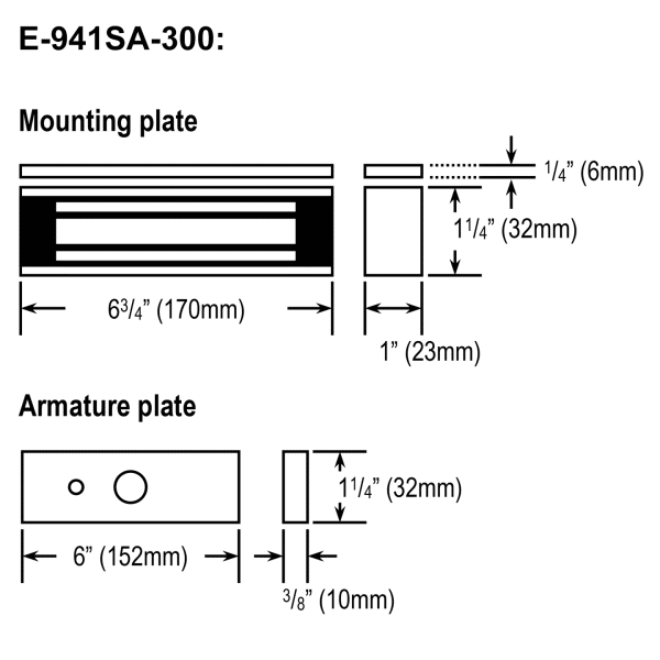 Seco-Larm E-941SA-300 300-lb Electromagnetic Lock, Indoor / Outdoor