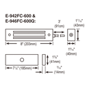 Seco-Larm E-942FC-600 600-lb Electromagnetic Gate Lock, Face Mount, UL Listed