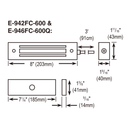 Seco-Larm E-946FC-600Q 600-lb Electromagnetic gate lock, face or surface mount, UL Listed