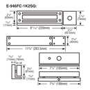 Seco-Larm E-946FC-1K2SQ 1,200-lb Electromagnetic Gate Lock, Side (Surface) Mount, Weldable