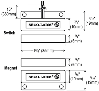 Seco-Larm SM-204MQ/BR Miniature Surface-Mount – Magnet Only – Brown, for use with SM-204Q/BR and SM-205Q/BR, Pack of 10