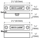 Seco-Larm SM-217Q/W Miniature Surface-Mount Wide-Gap Magnetic Contact – White, 2″ (51mm) Gap, Closed loop, Pack of 10