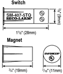 Seco-Larm SM-407-5TQ/W 3/8″ Quick-Connect Terminal Recessed-Mount Magnetic Contact – White, 3/4″ (19mm) Gap, Closed loop, UL Listed, Pack of 10