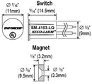 Seco-Larm SM-4103-LQ/W 3/8″ Rare-Earth Recessed-Mount Magnetic Contact Switch – White, 1/2″ (12mm) Gap, Closed loop, UL Listed, Pack of 10