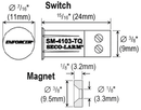 Seco-Larm SM-4103-TQ/W 3/8″ Rare-Earth Quick-Connect Terminal Recessed-Mount Magnetic Contact – White, 1/2″ (12mm) Gap, Closed Loop, UL Listed, Pack of 10