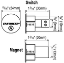 Seco-Larm SM-4104-TQ/W 3/4″ Steel-Door Quick-Connect Terminals Recessed-Mount Magnetic Contact – White, 1″ (25mm) Gap, Closed loop, UL Listed, Pack of 10